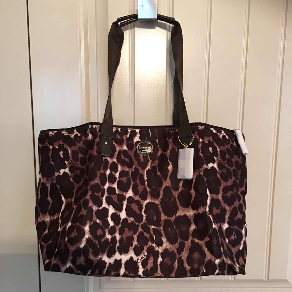 Coach Parker Ocelot Print Weekender Tote